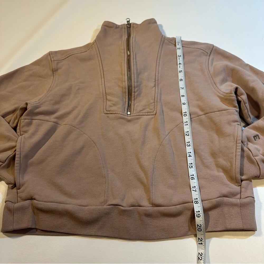 Everlane Size S The Track 100% Organic Cotton Half Zip Champagne Sweatshirt - Picture 6 of 10